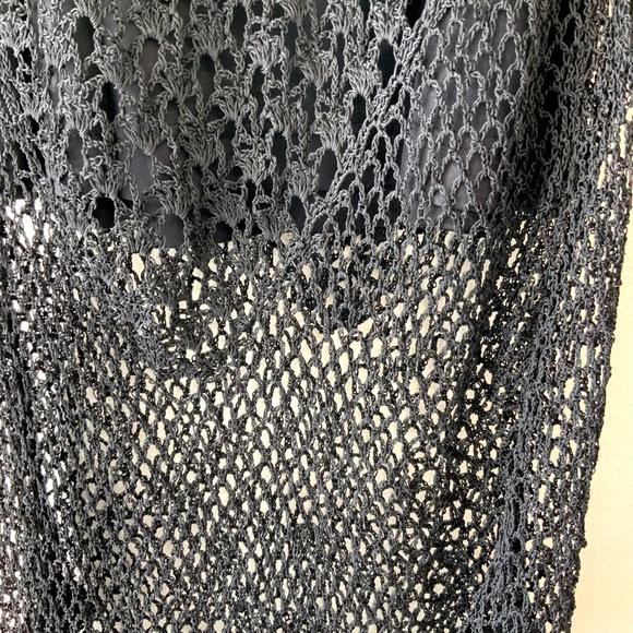 Y2K! Marisol Beaded Dress Black Lace Crochet Size Medium - Picture 9 of 16